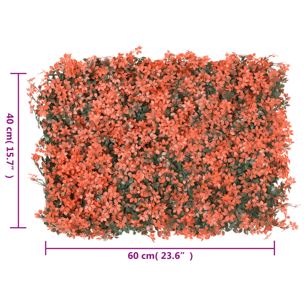  24 db világos piros műjuharlevél-kerítés 40 x 60 cm