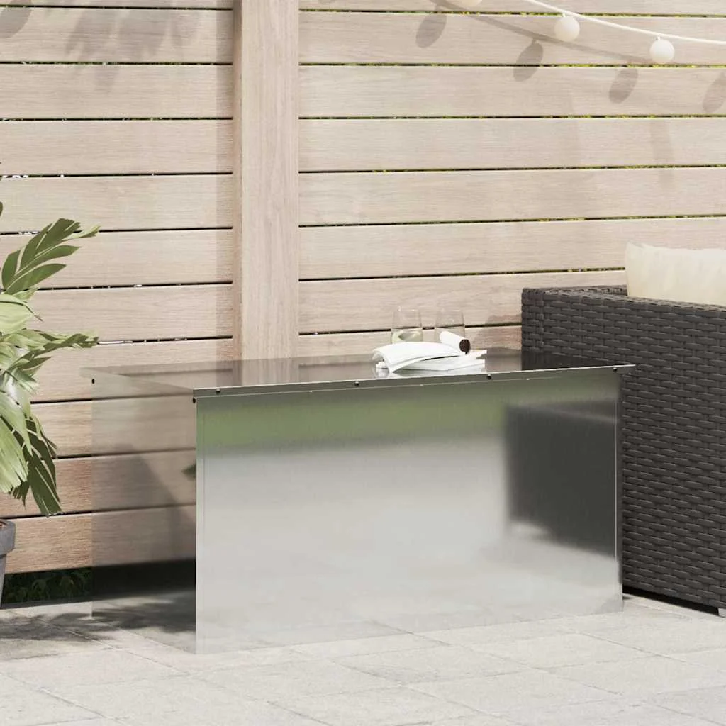 Kültéri Tároló Doboz Ezüst 100 x 50,5 x 50 cm Acél