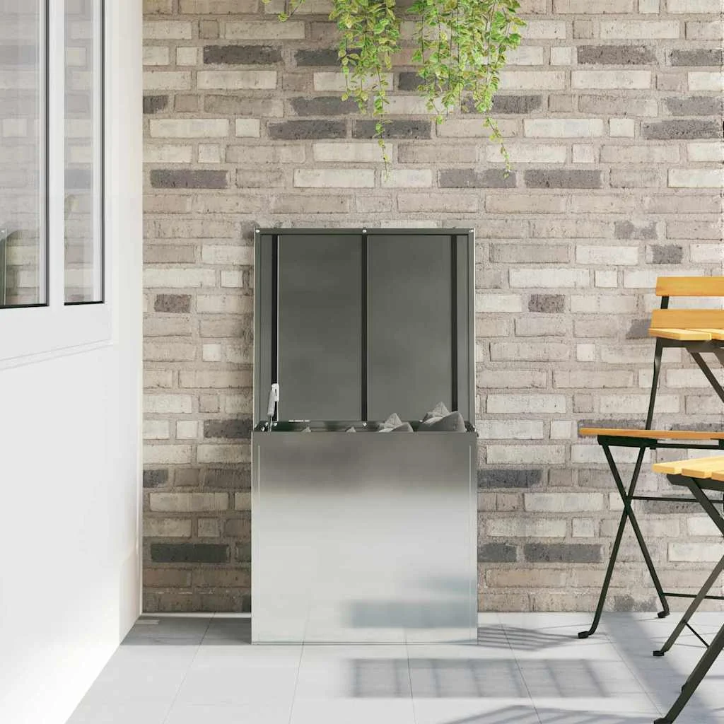 Kültéri Tároló Doboz Ezüst 55 x 50,5 x 50 cm Acél