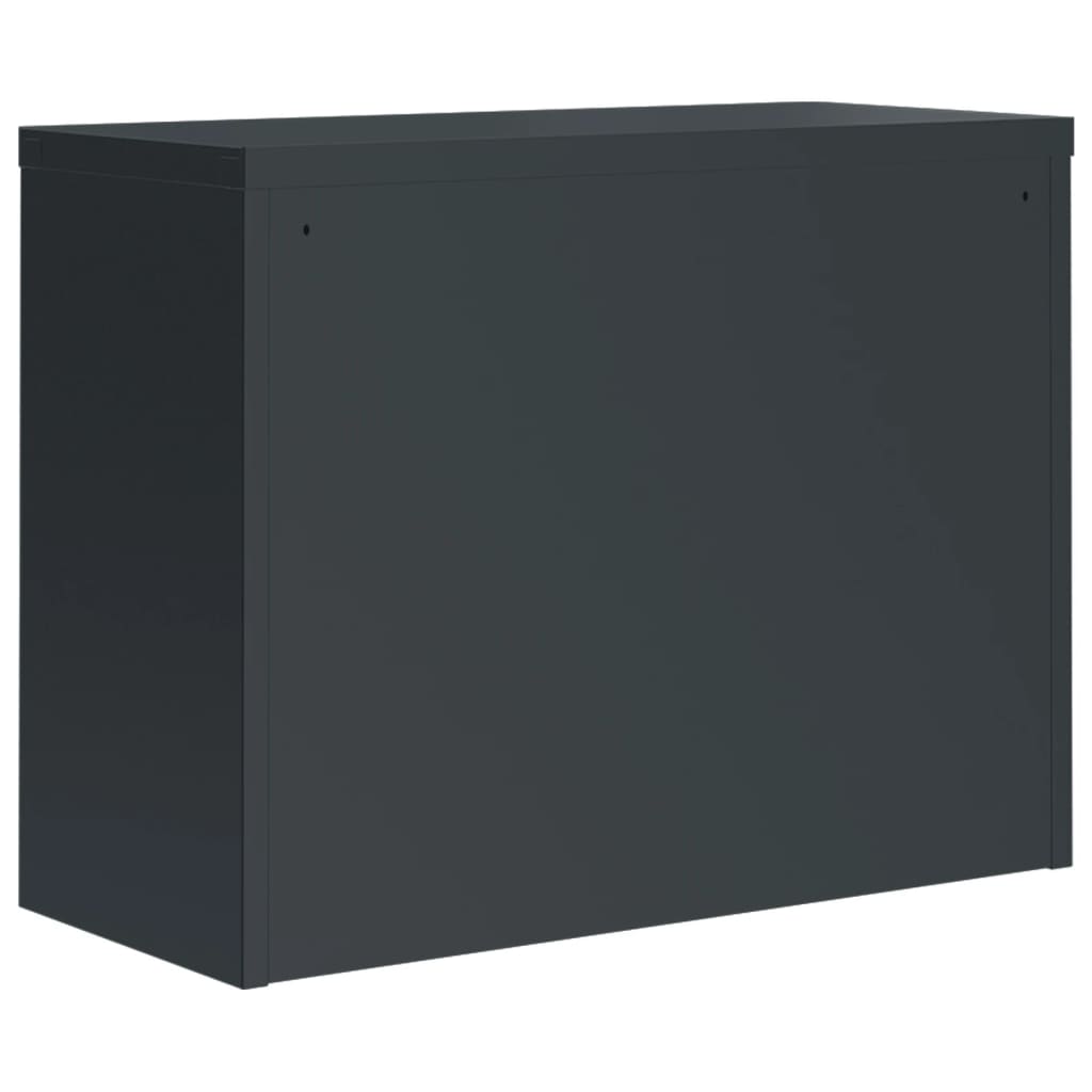 Antracitszürke-fehér acél irattartó szekrény 90x40x70 cm