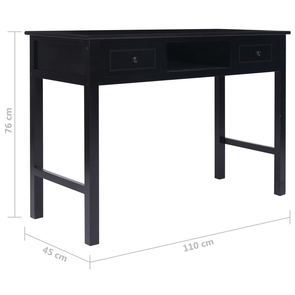 Fekete fa íróasztal 110 x 45 x 76 cm