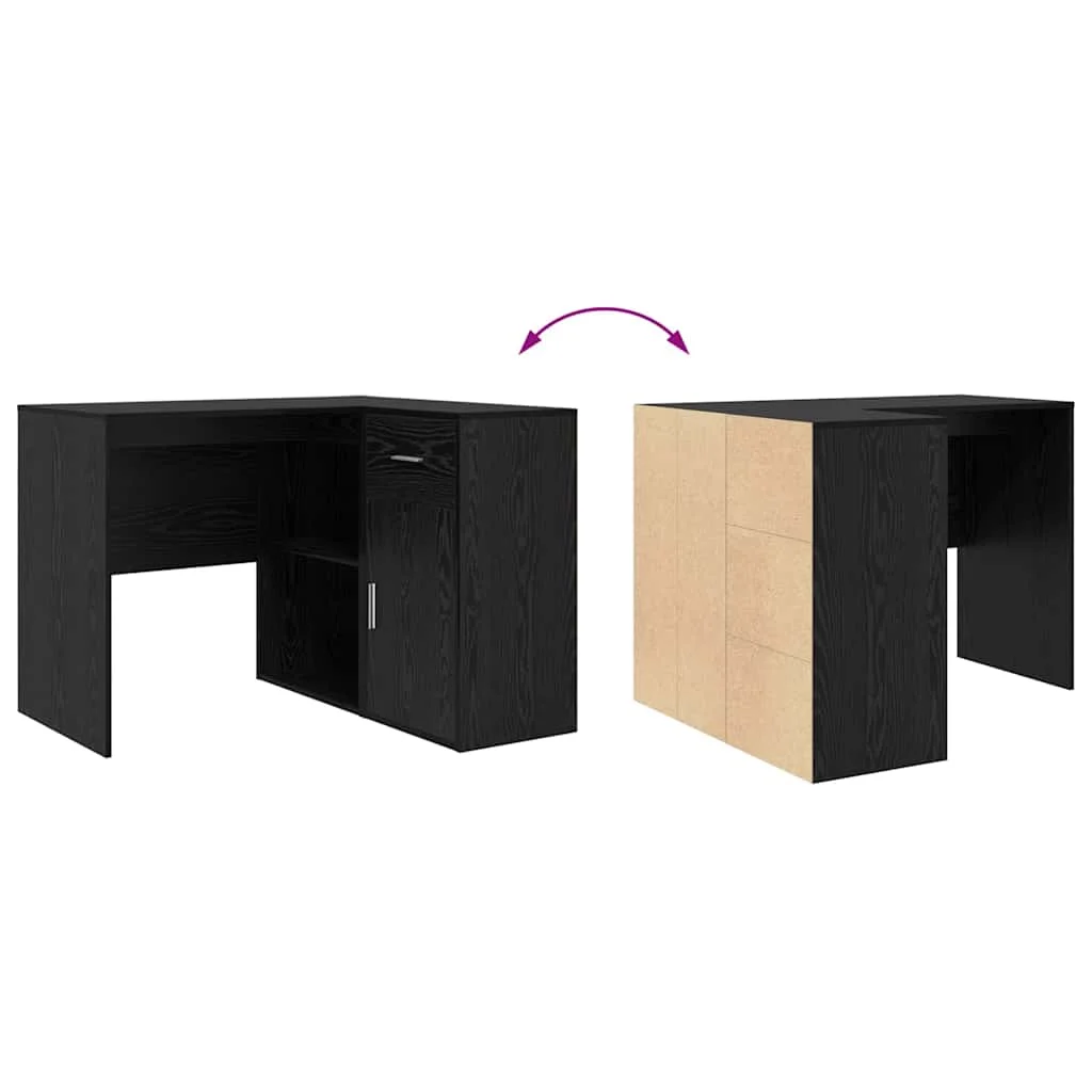 Sarokíróasztal 2 pcs Musta tammi 102 x 50 x 75 cm Faanyag