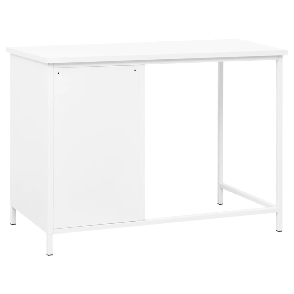 Fehér acél ipari stílusú íróasztal fiókokkal 105 x 52 x 75 cm