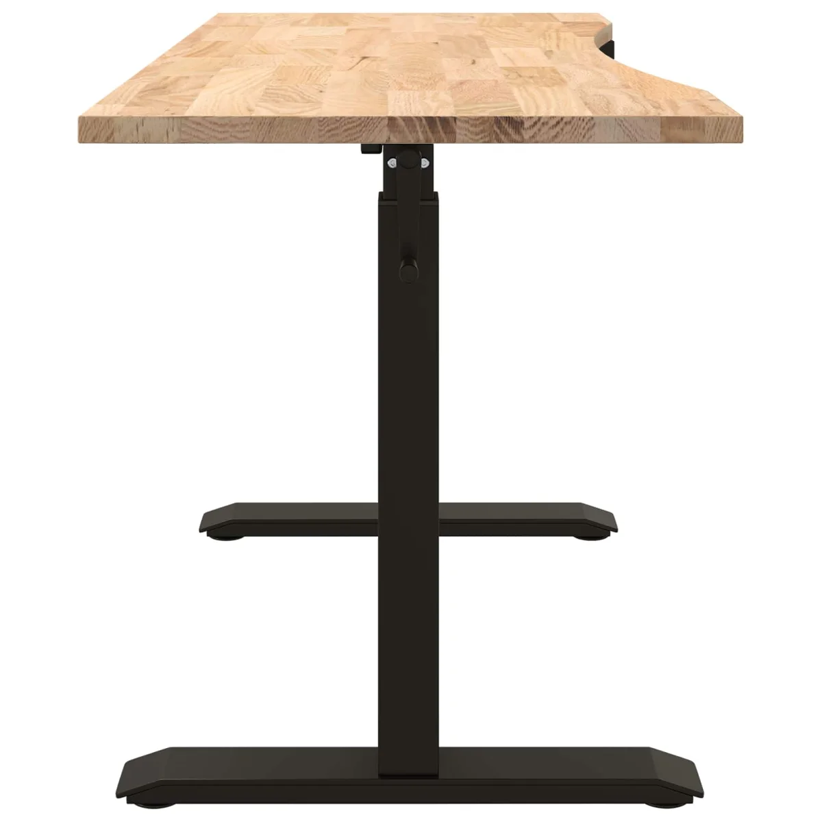 Asztal Fekete és természetes 140 x 60 cm Tömör Tölgyfa