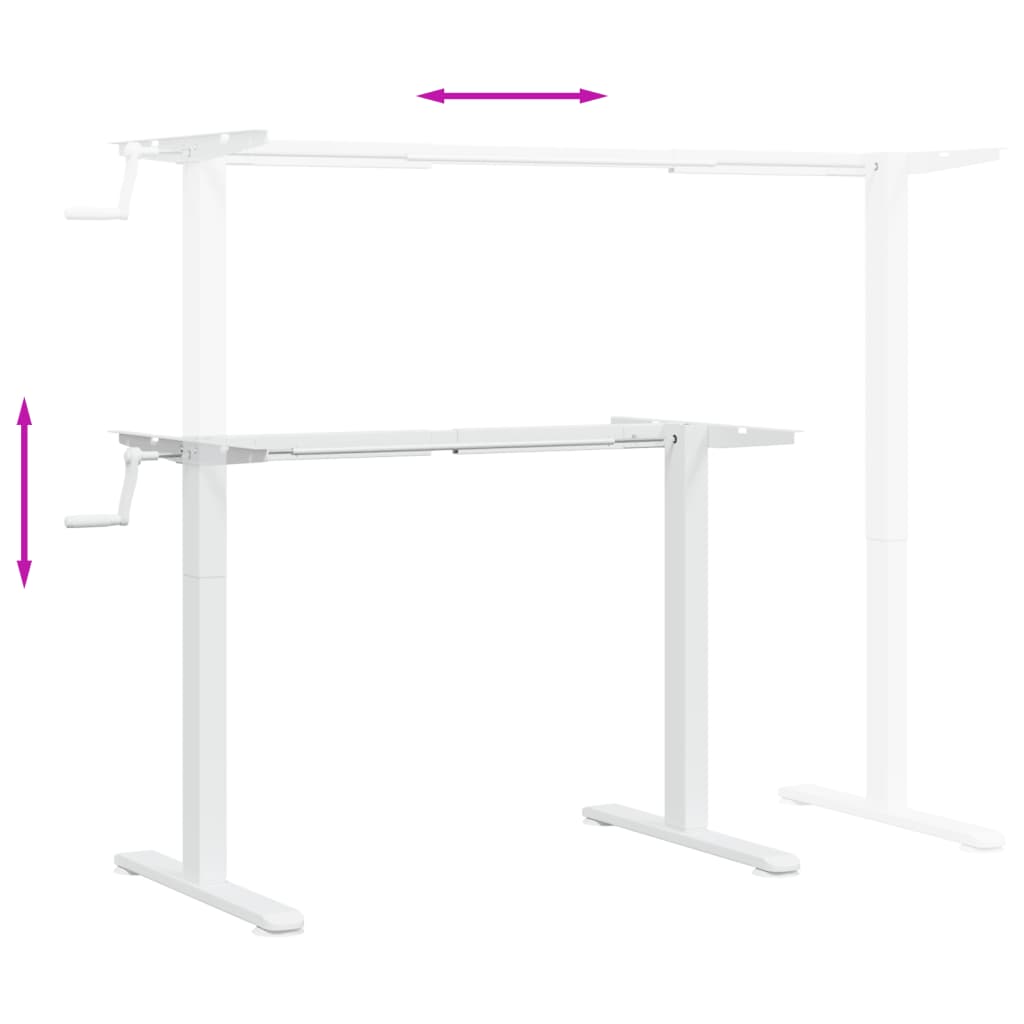 Fehér acél álló asztalváz (94-135) x 60 x (70-114) cm