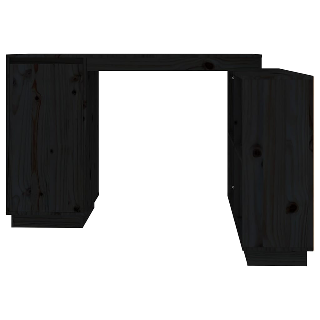 Fekete tömör fenyőfa íróasztal 110x50x75 cm