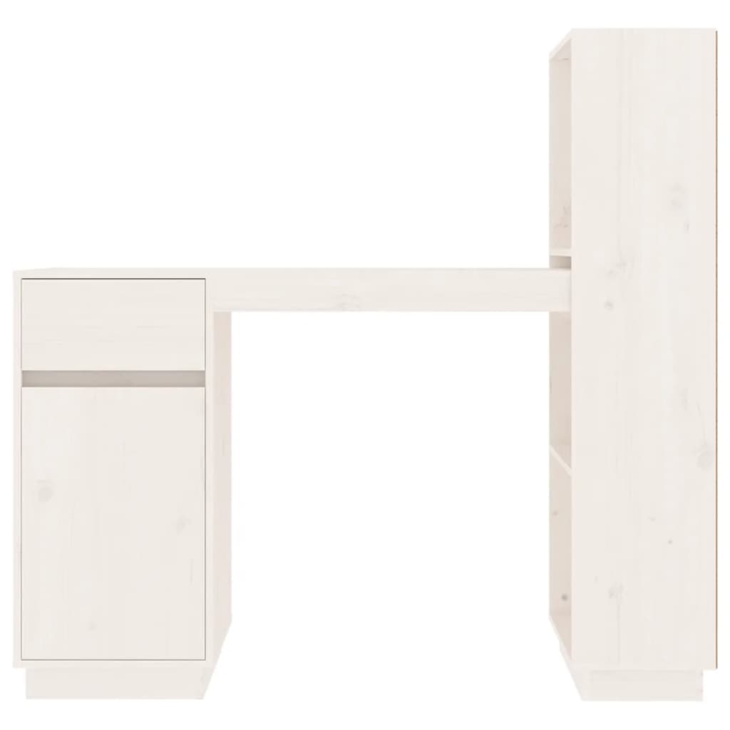 Fehér tömör fenyőfa íróasztal 110x53x117 cm
