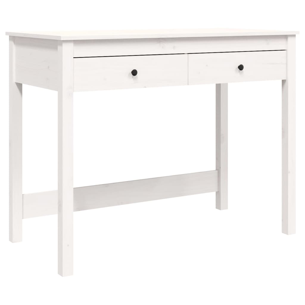Fehér tömör fenyőfa íróasztal fiókokkal 100 x 50 x 78 cm