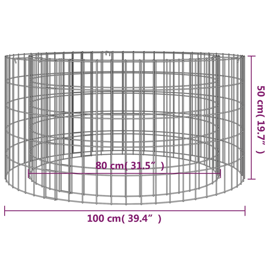 Horganyzott vas gabion tűzrakó Ø 100 cm