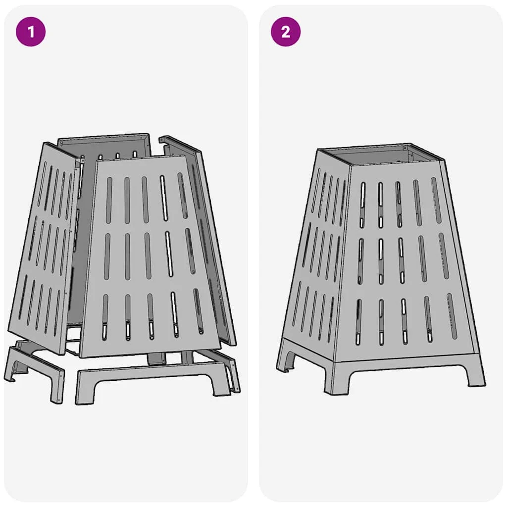 Tűzrakóhely Négyzetes 50x50x70 cm Időjárásálló Acél