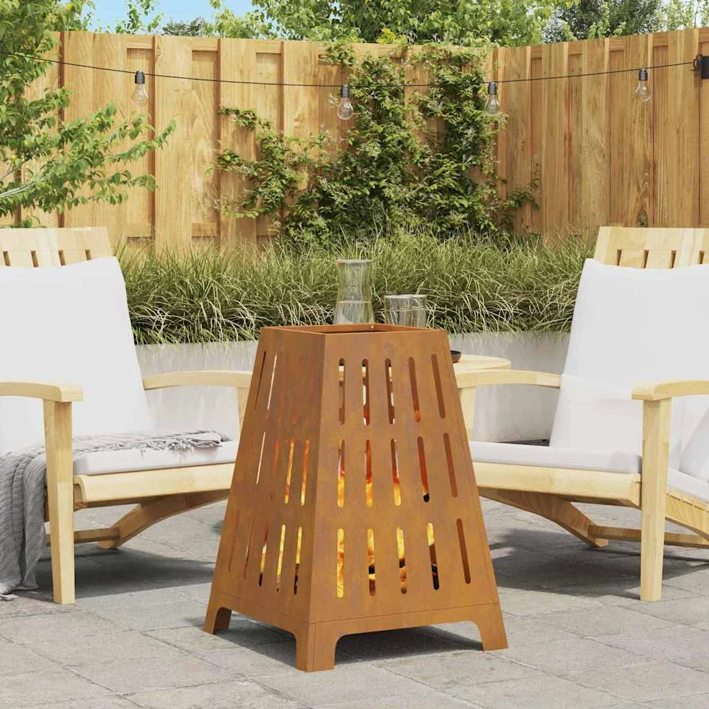 Tűzrakóhely Négyzetes 50x50x70 cm Időjárásálló Acél