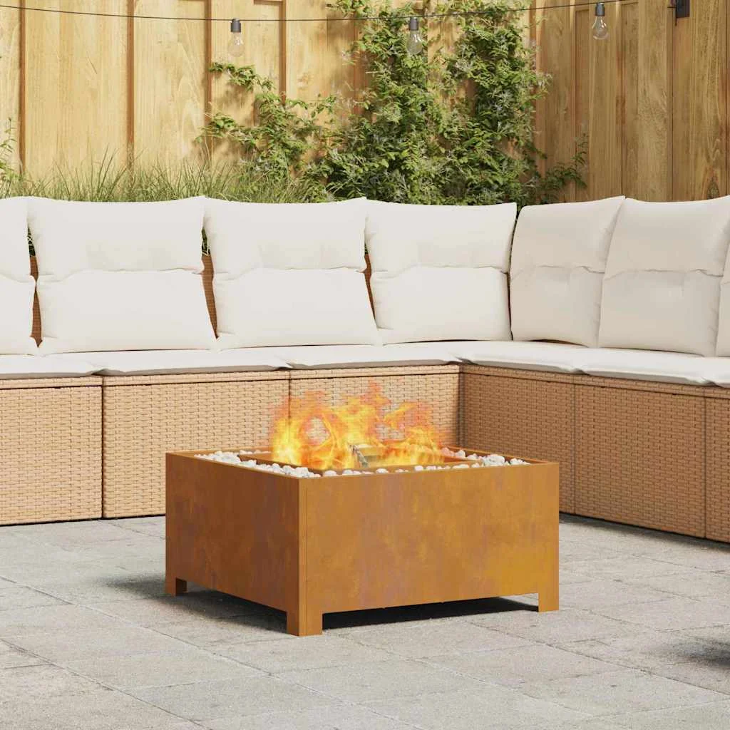 Tűzrakóhely Négyzet 60x60x30 cm Időjárásálló Acél