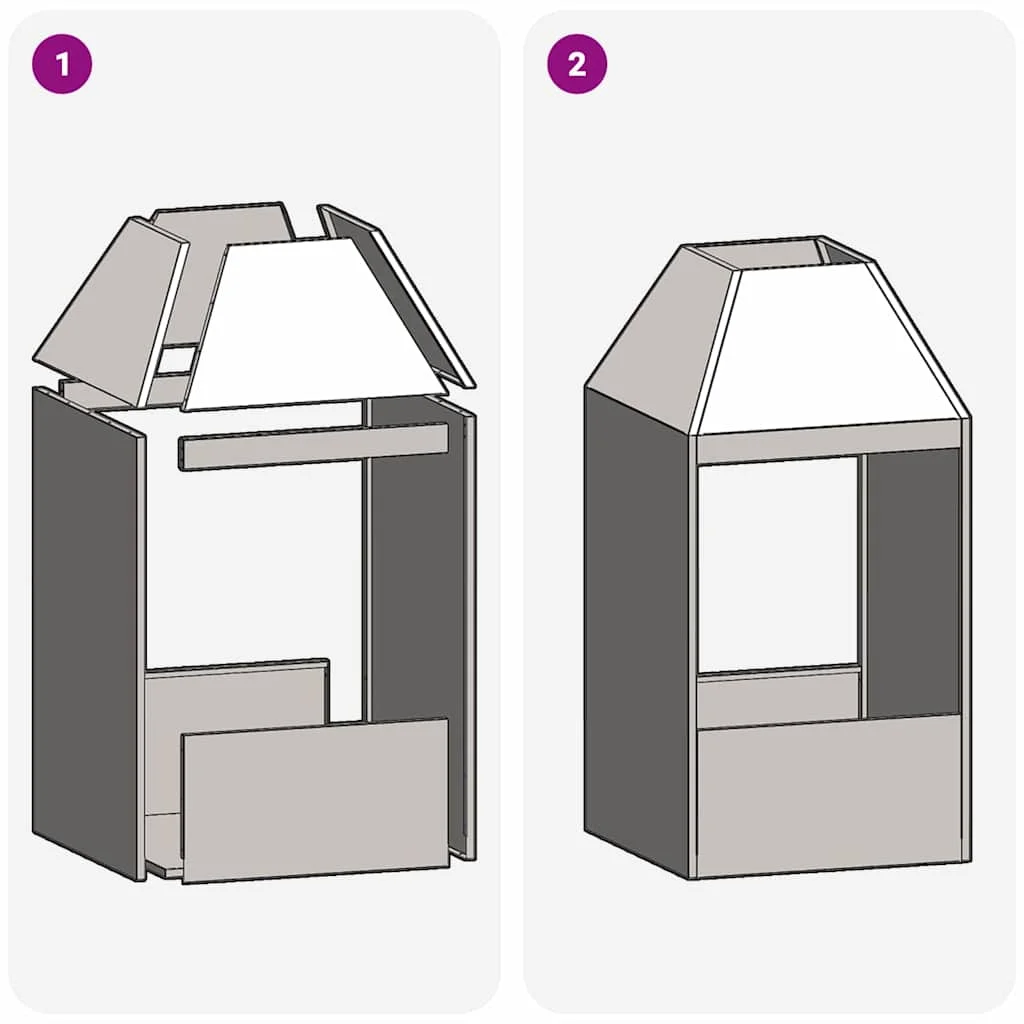Tűzrakóhely 50x50x100 cm Rozsdamentes Acél