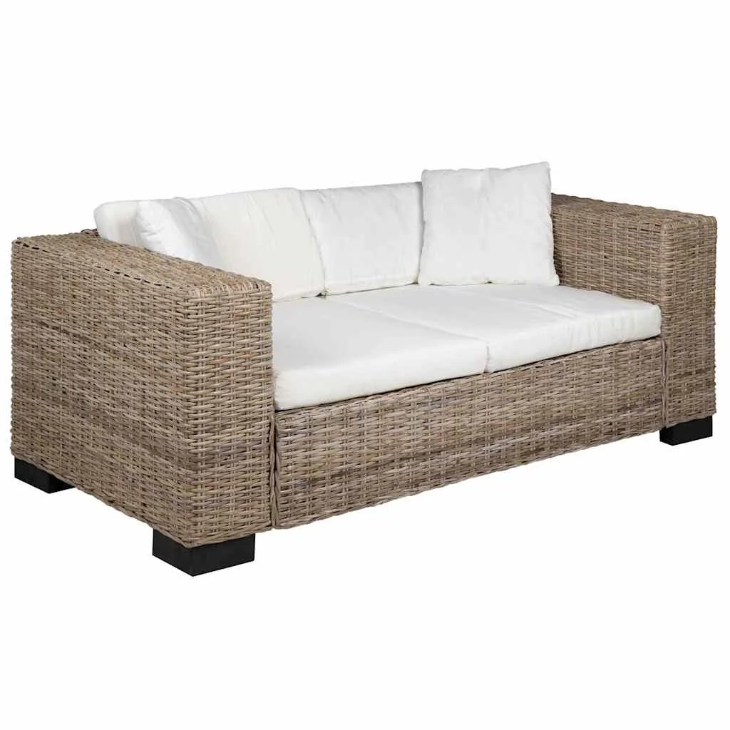 7 darabos kétszemélyes valódi rattan kanapé szett 