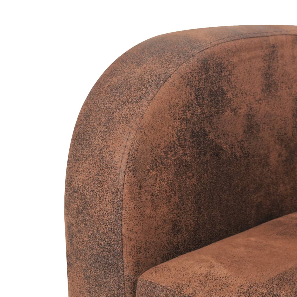 Háromszemélyes barna művelúr kanapé
