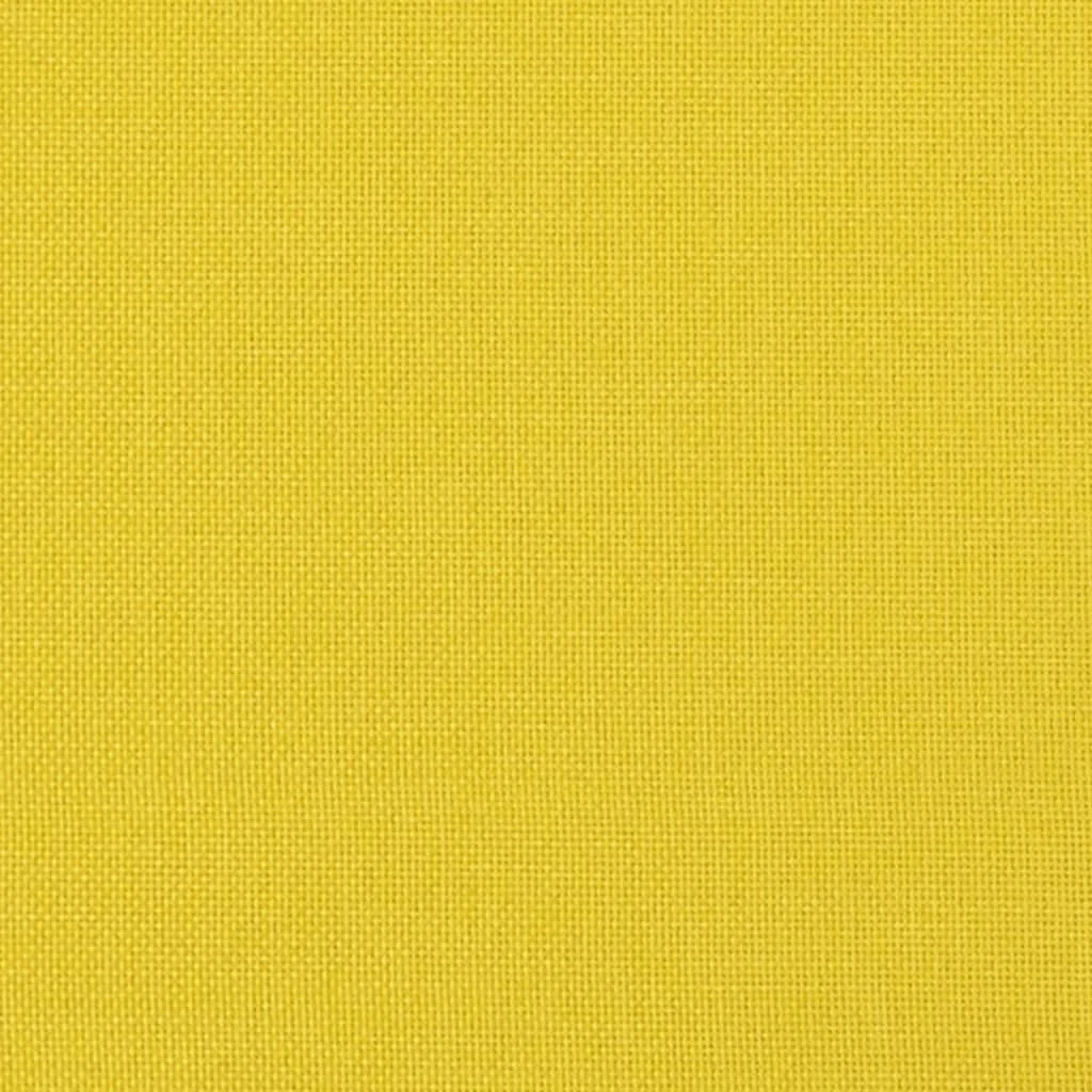 3 személyes világossárga szövet kanapé díszpárnákkal 180 cm