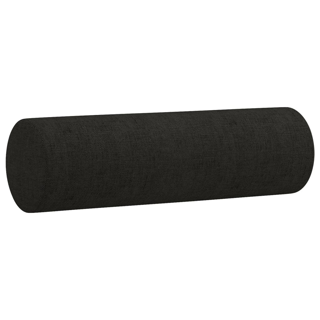 2 személyes fekete szövet kanapé díszpárnákkal 140 cm
