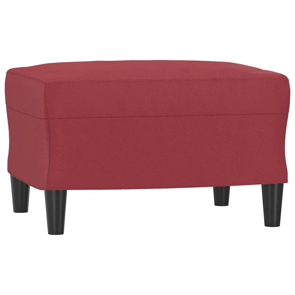 Bordó műbőr kanapéfotel lábtartóval 60 cm