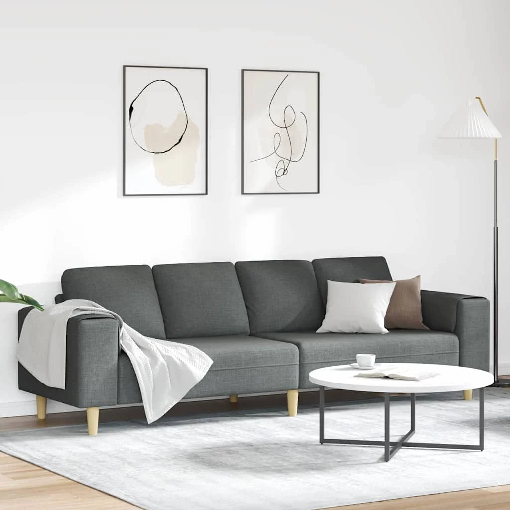 Nappali Kanapé Sötétszürke 250 x 77 x 76 cm Poliészter