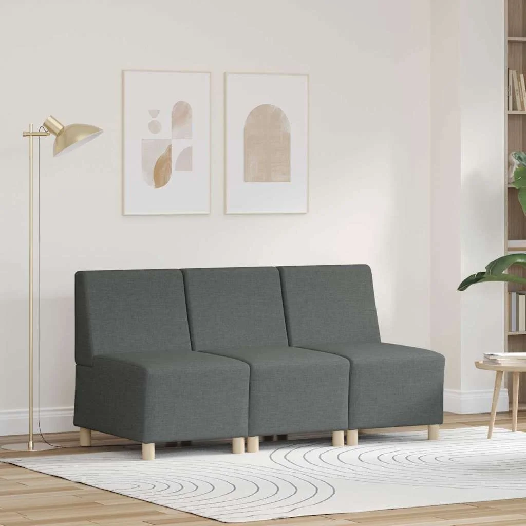 Karfa Nélküli Modularis Kanapé Egység 3 pcs Sötétszürke