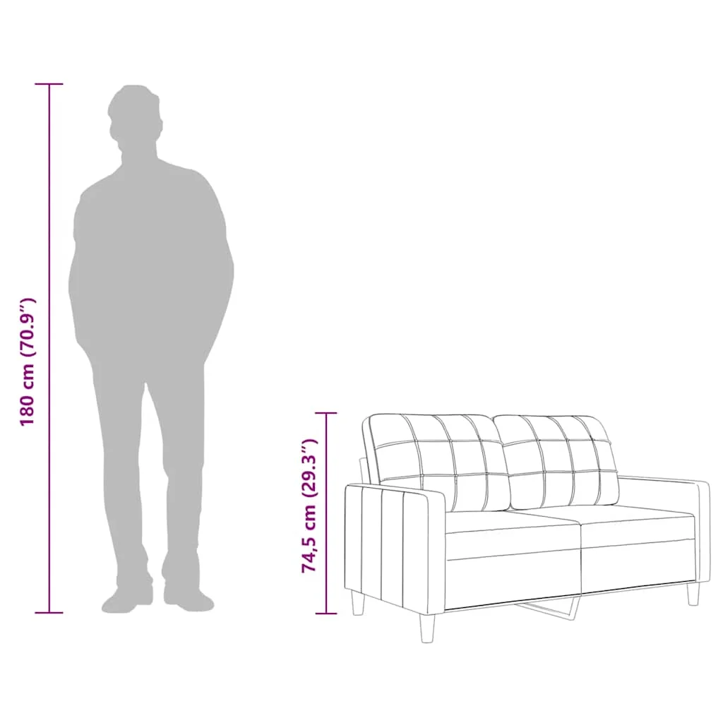 Kétszemélyes világosszürke szövetkanapé 120 cm