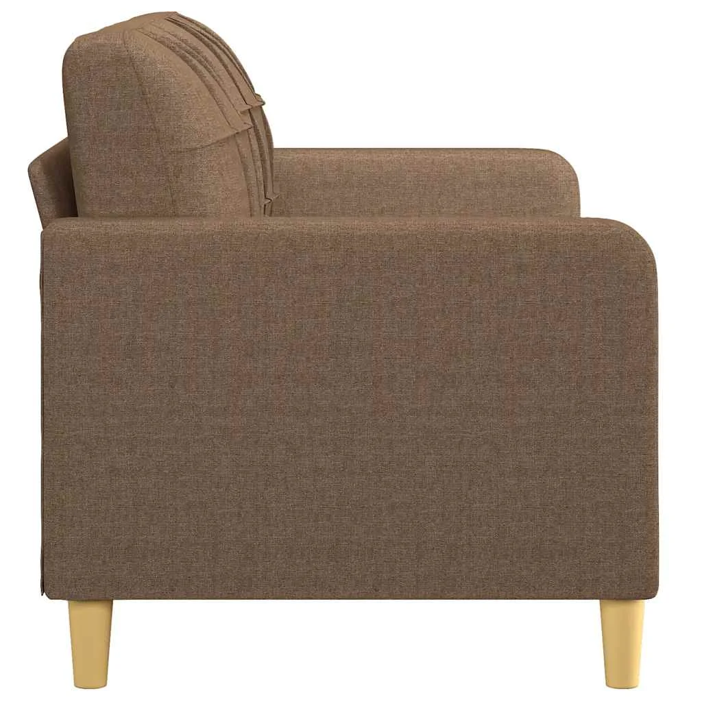 Kétszemélyes barna szövetkanapé 140 cm