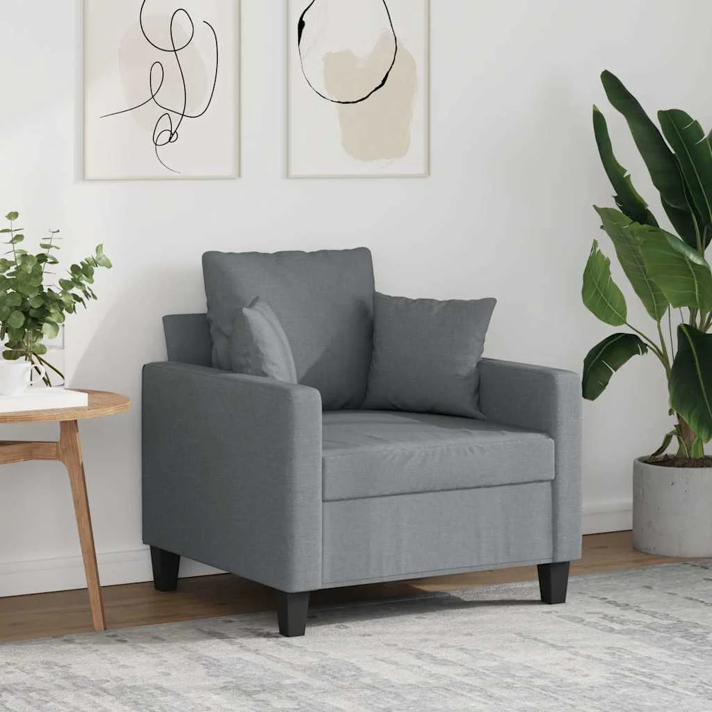 Világosszürke szövet kanapéfotel 60 cm
