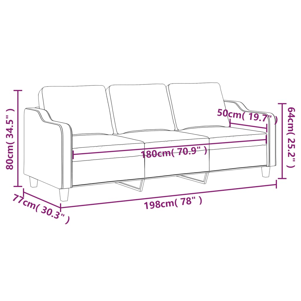3 személyes bordó szövet kanapé 180 cm