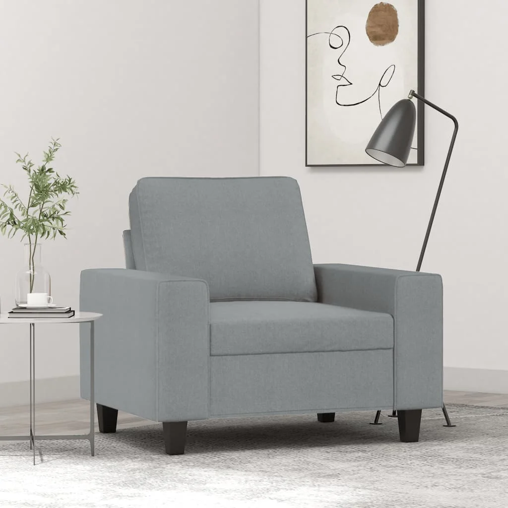 Világosszürke szövet kanapéfotel 60 cm