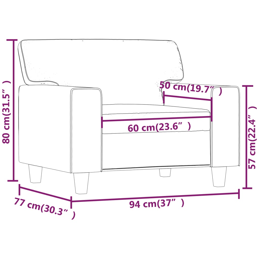 Szürke műbőr kanapészék 60 cm