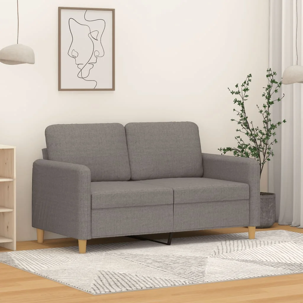 Kétszemélyes fekete szövetkanapé 120 cm