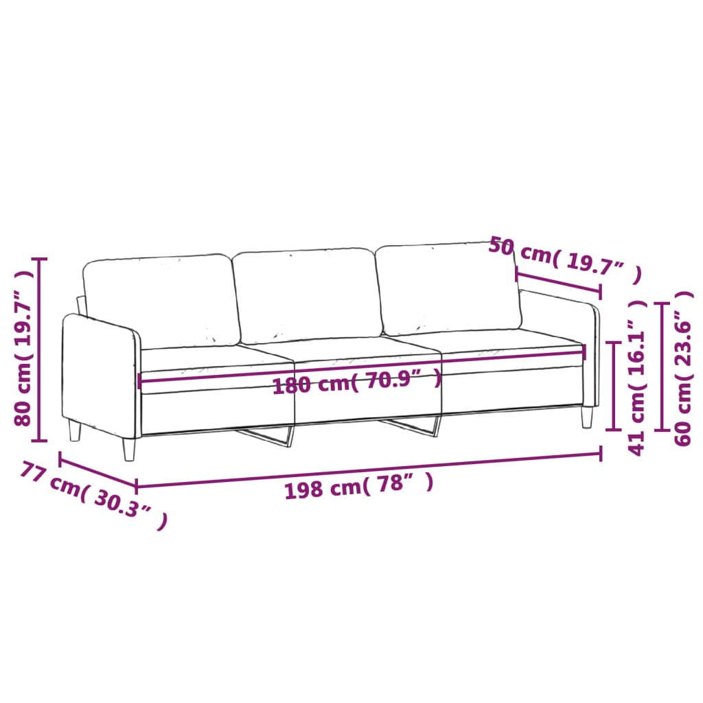 3 személyes világosszürke szövet kanapé 180 cm