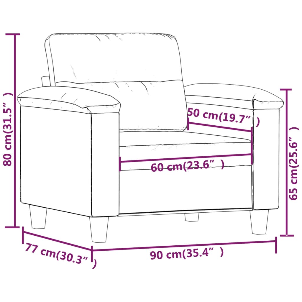 Szürke műbőr kanapészék 60 cm