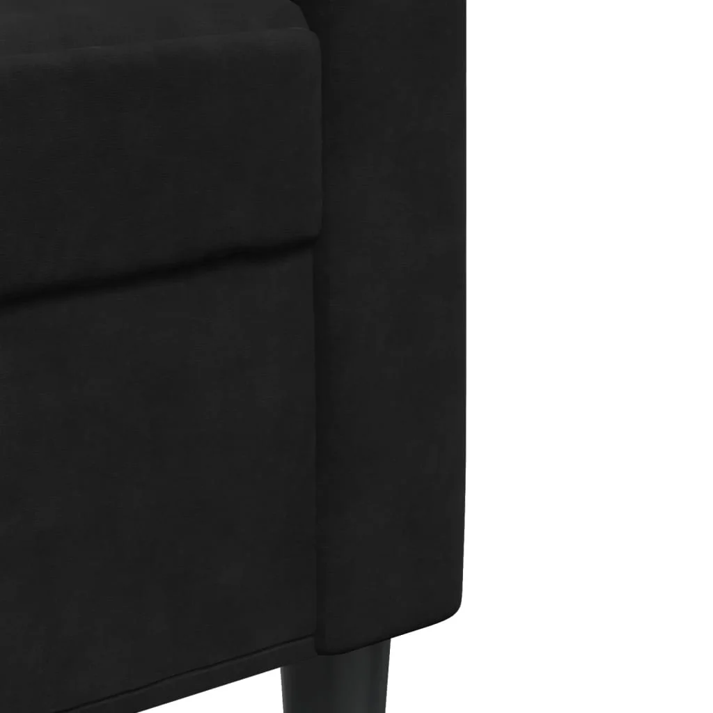 Fekete bársony kanapéfotel 60 cm