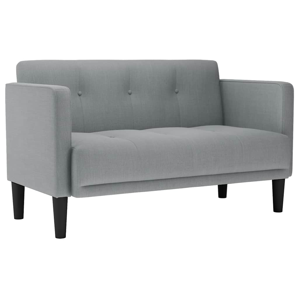 Világosszürke szövet loveseat kanapé 111 cm