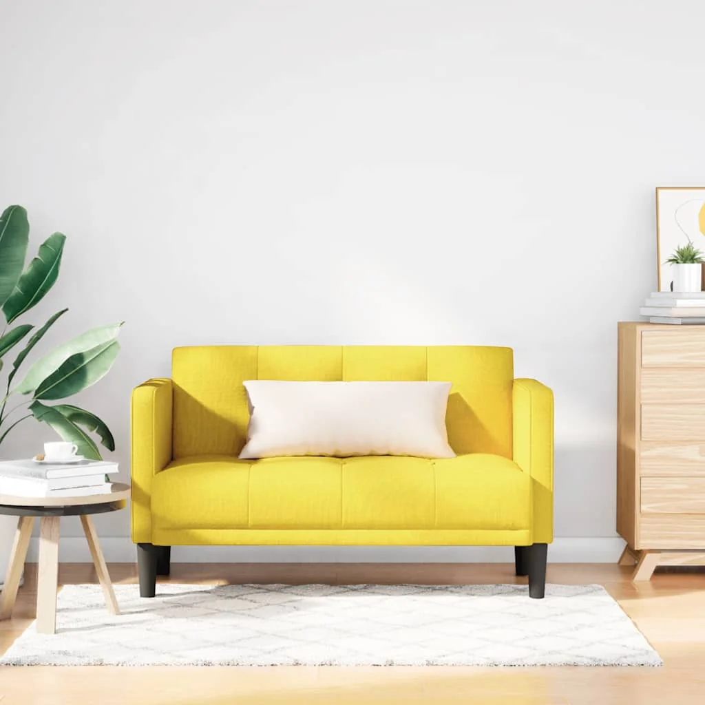 Sárga szövet loveseat kanapé 111 cm