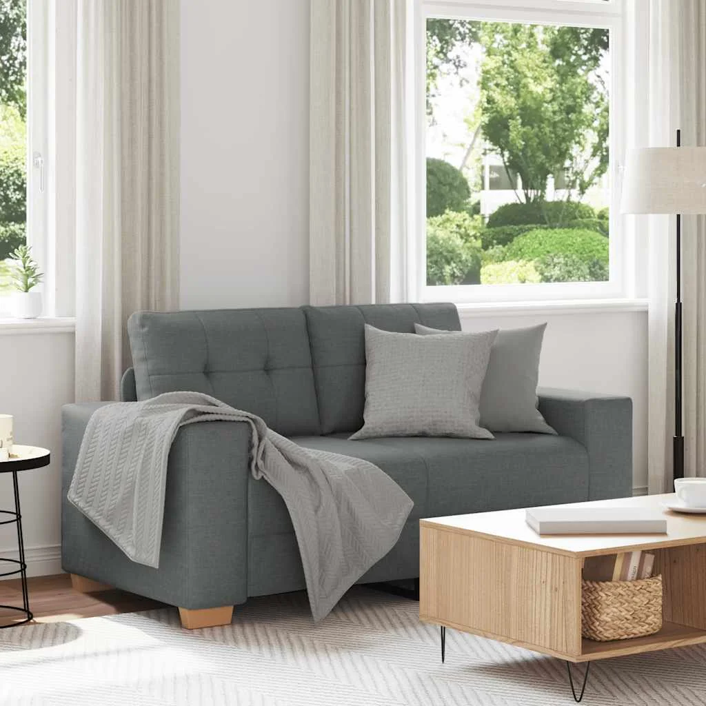 Sötétszürke szövet loveseat kanapé 120 cm