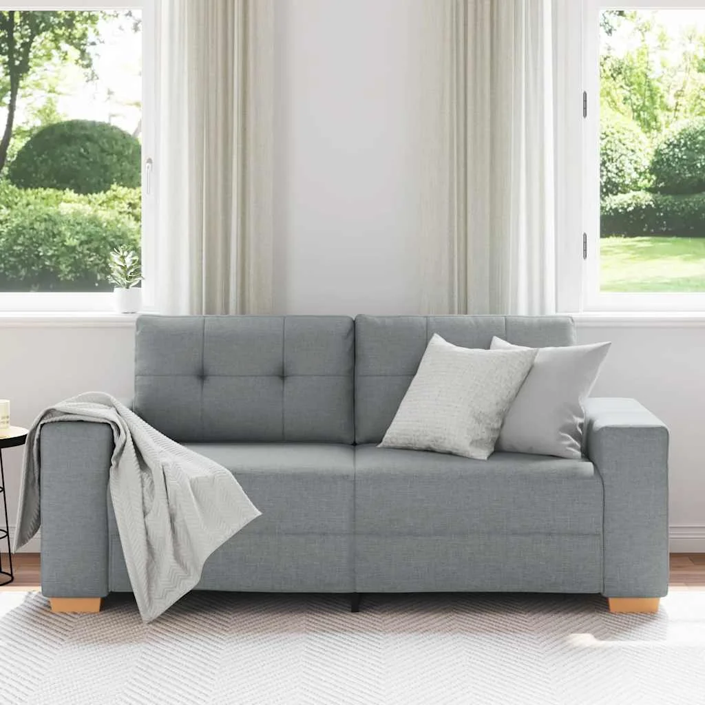 Világosszürke szövet loveseat kanapé 140 cm