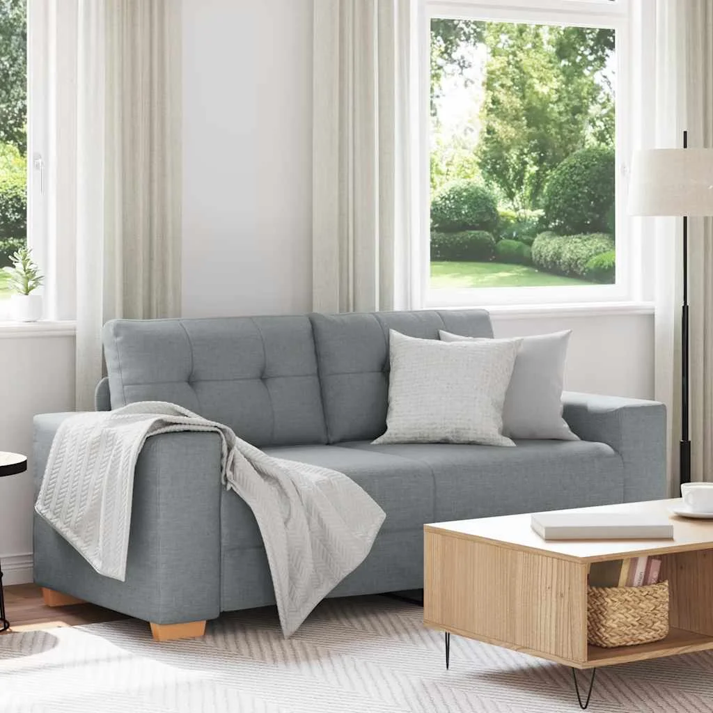 Világosszürke szövet loveseat kanapé 140 cm