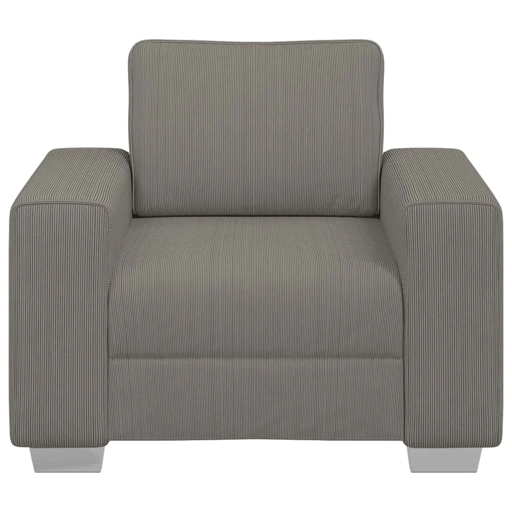 Világosszürke kordbársony szövet kanapéfotel 60 cm