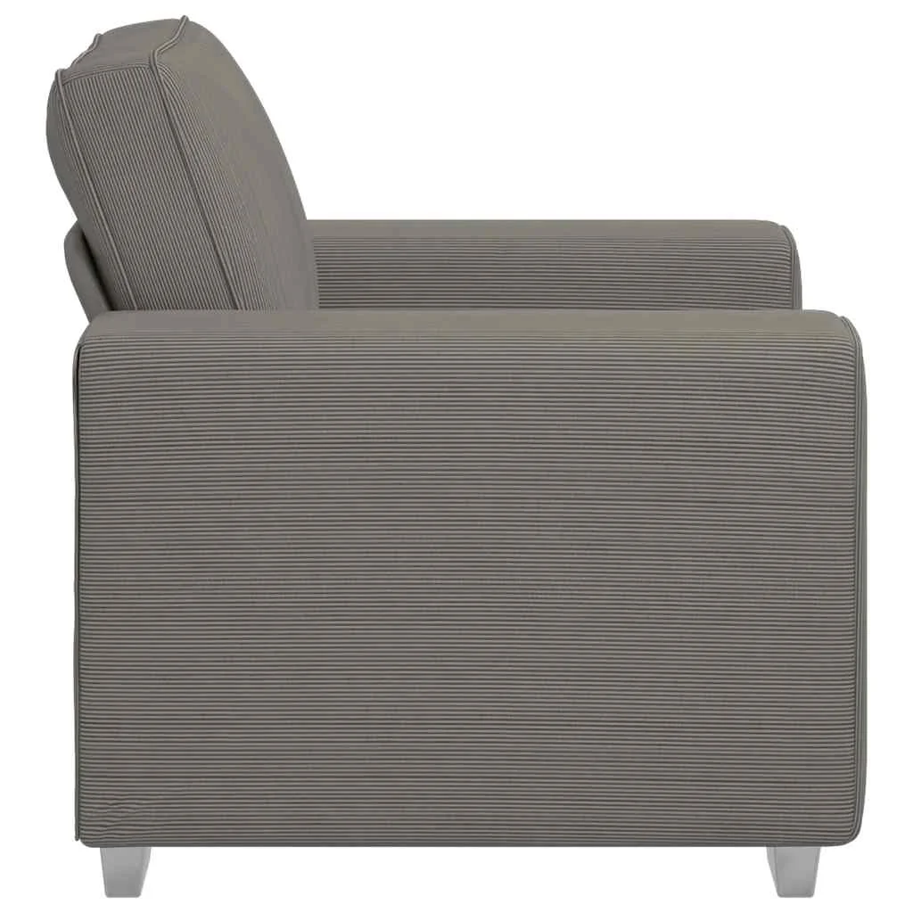 Világosszürke kordbársony szövet kanapéfotel 60 cm