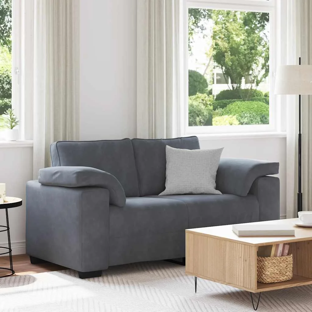 Sötétszürke bársony loveseat kanapé 120 cm