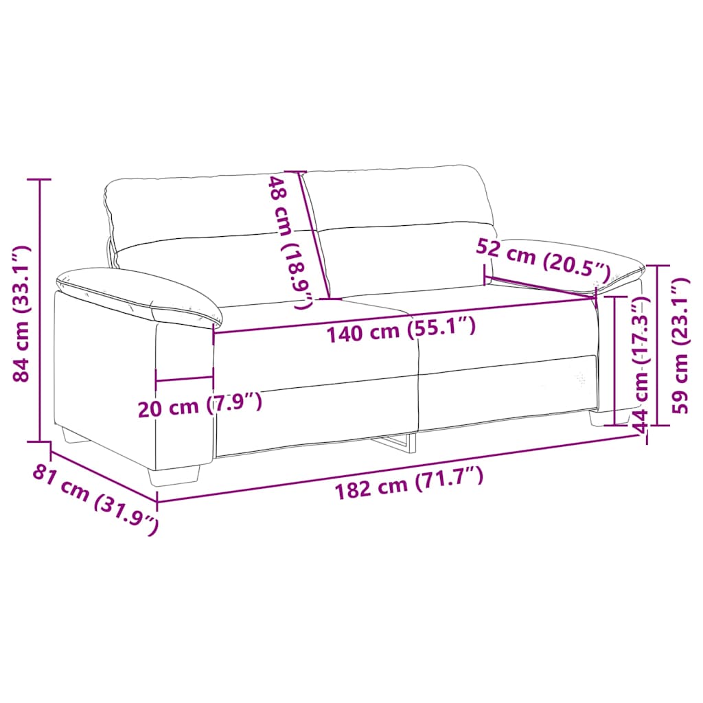 2 személyes fekete műbőr kanapé 140 cm