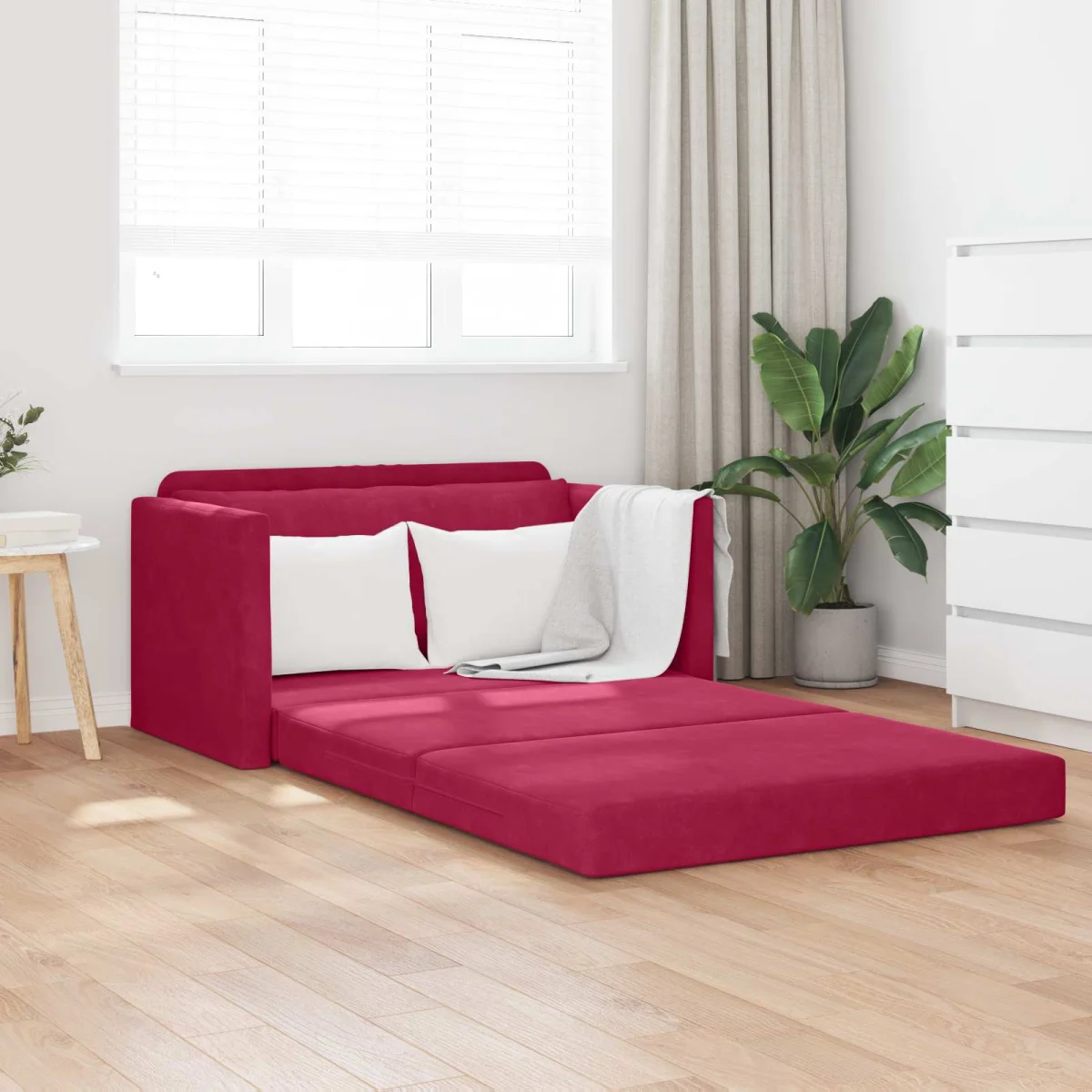 Kanapéágy 110cm Bordó Bársony