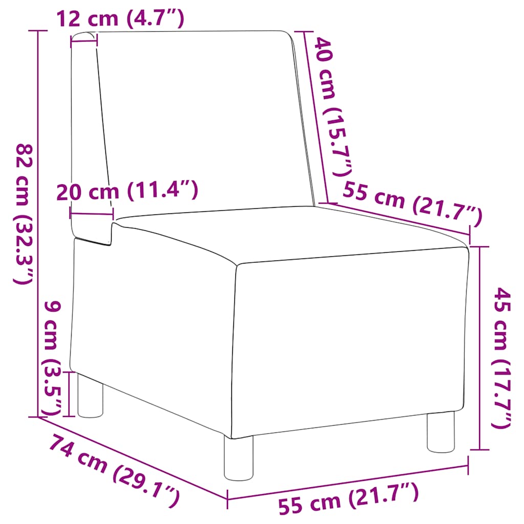 Világosszürke szövet kanapéfotel 55 cm