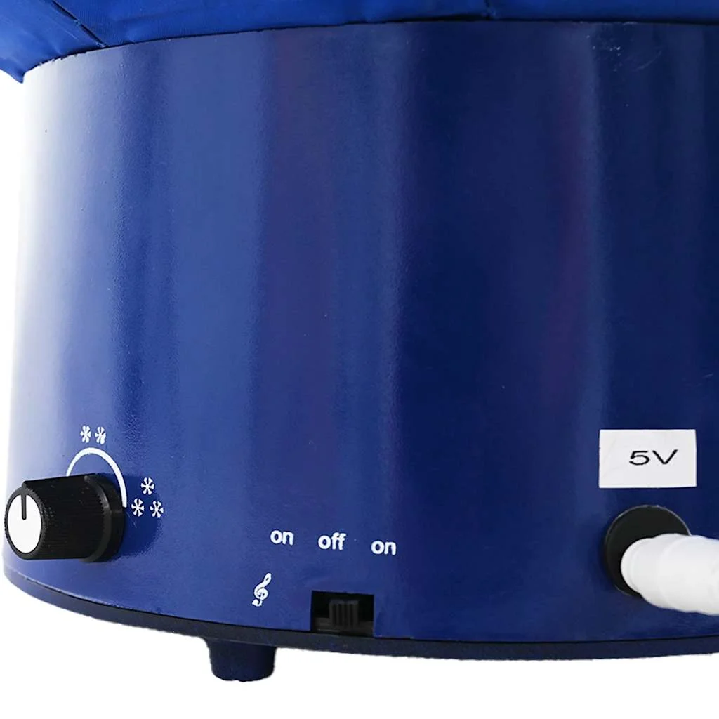 Kék PVC havazó karácsonyfa ernyő alakú talppal 75 cm