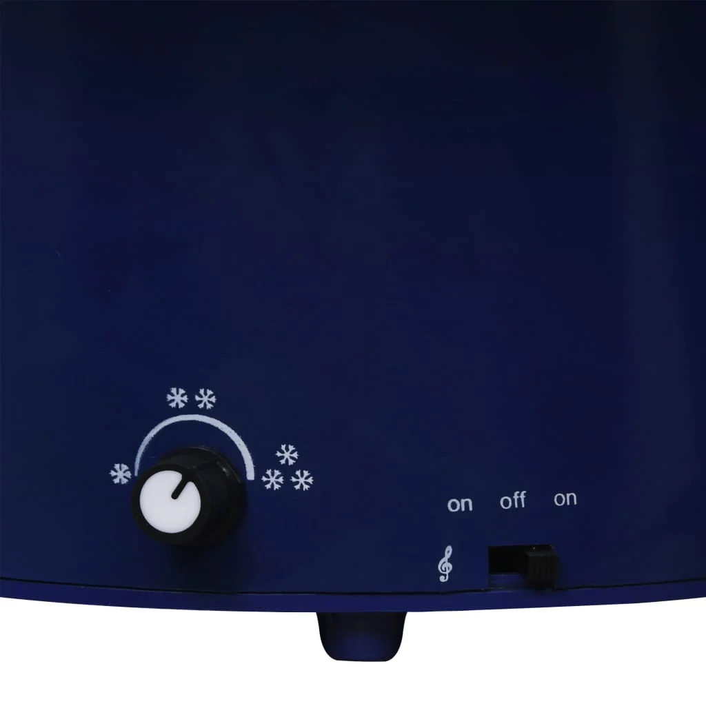 Kék PVC havazó karácsonyfa ernyő alakú talppal 75 cm