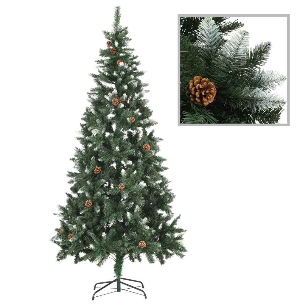 Megvilágított műkarácsonyfa gömb szettel 210 cm