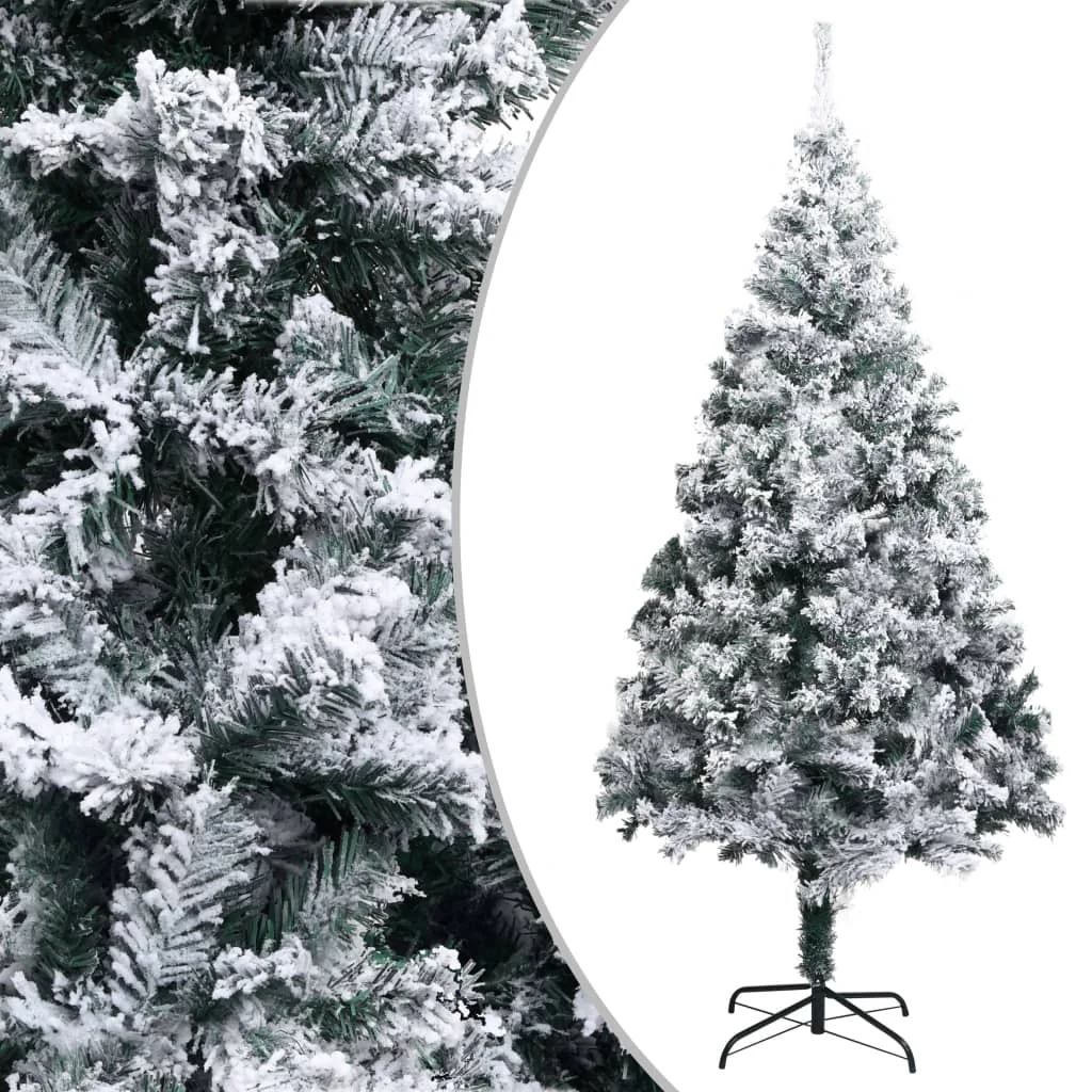 Zöld PVC műkarácsonyfa hóval 180 cm