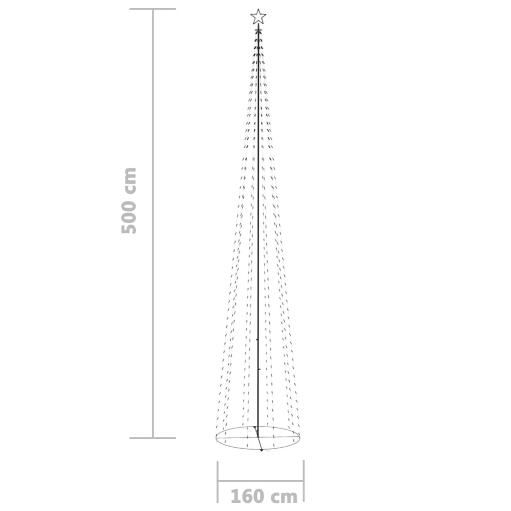 Kúp alakú karácsonyfa 752 kék LED-del 160 x 500 cm